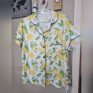 Lemon Print Pajama Top